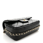 Lambskin Quilted Small My Precious Flap Black