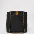 Chanel Vintage 1994 - 1996 Black Caviar Shoulder Tote Gold Hardware