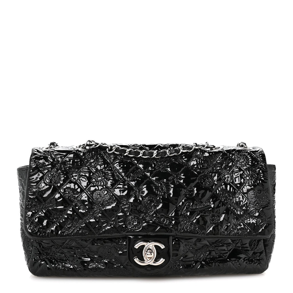 Patent Large Lucky Symbols Flap Black