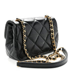 Lambskin Quilted Mini Flap Black
