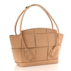 Grained Calfskin Maxi Intrecciato Medium Arco Nude