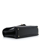 Lambskin Chevron Stitched Medium Envelope Flap Black