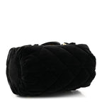 Velvet Quilted Mini Top Handle Flap Black