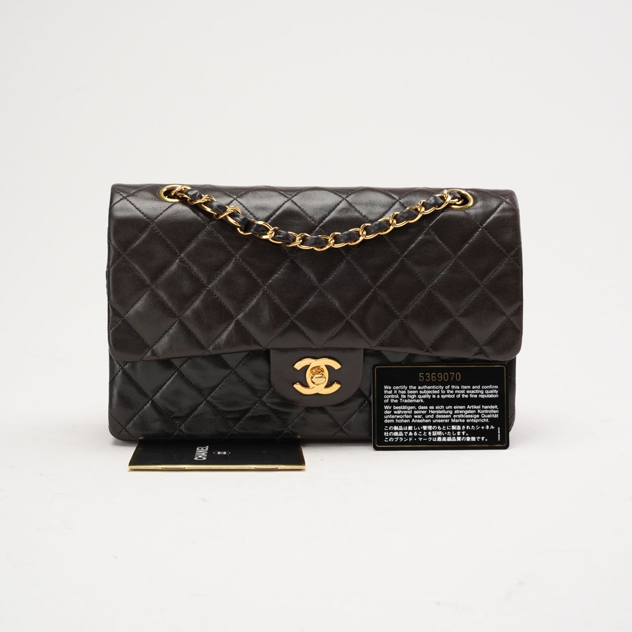Chanel Vintage Medium Classic Double Flap Leather Black 1999