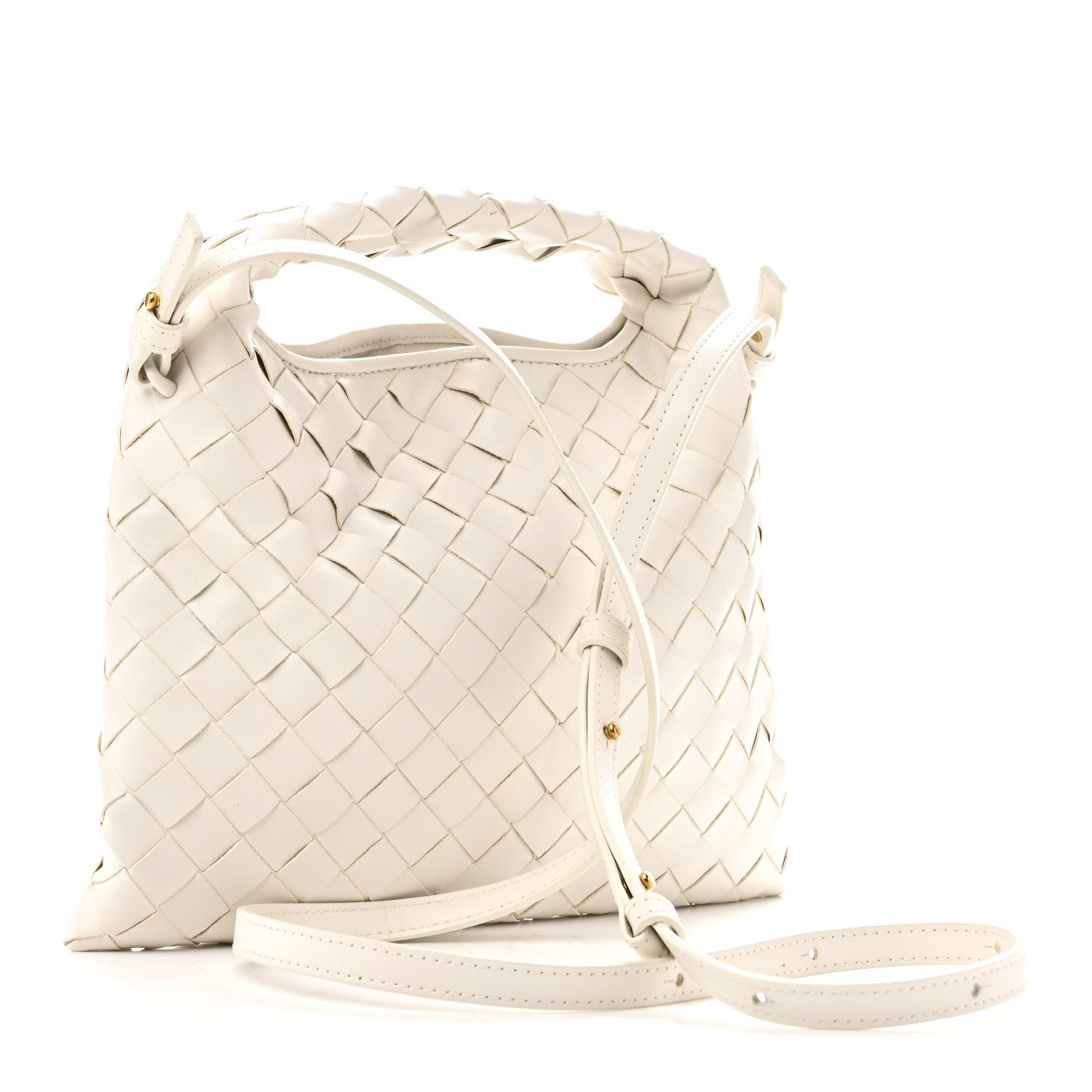 Calfskin Intrecciato Mini Hop White