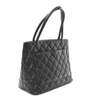 Caviar Quilted Medallion Tote Black