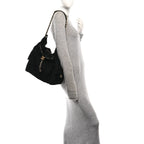 Suede Quilted Medium Chanel 25 Handbag Black