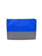 CELINE Blue, brown Leather Clutch