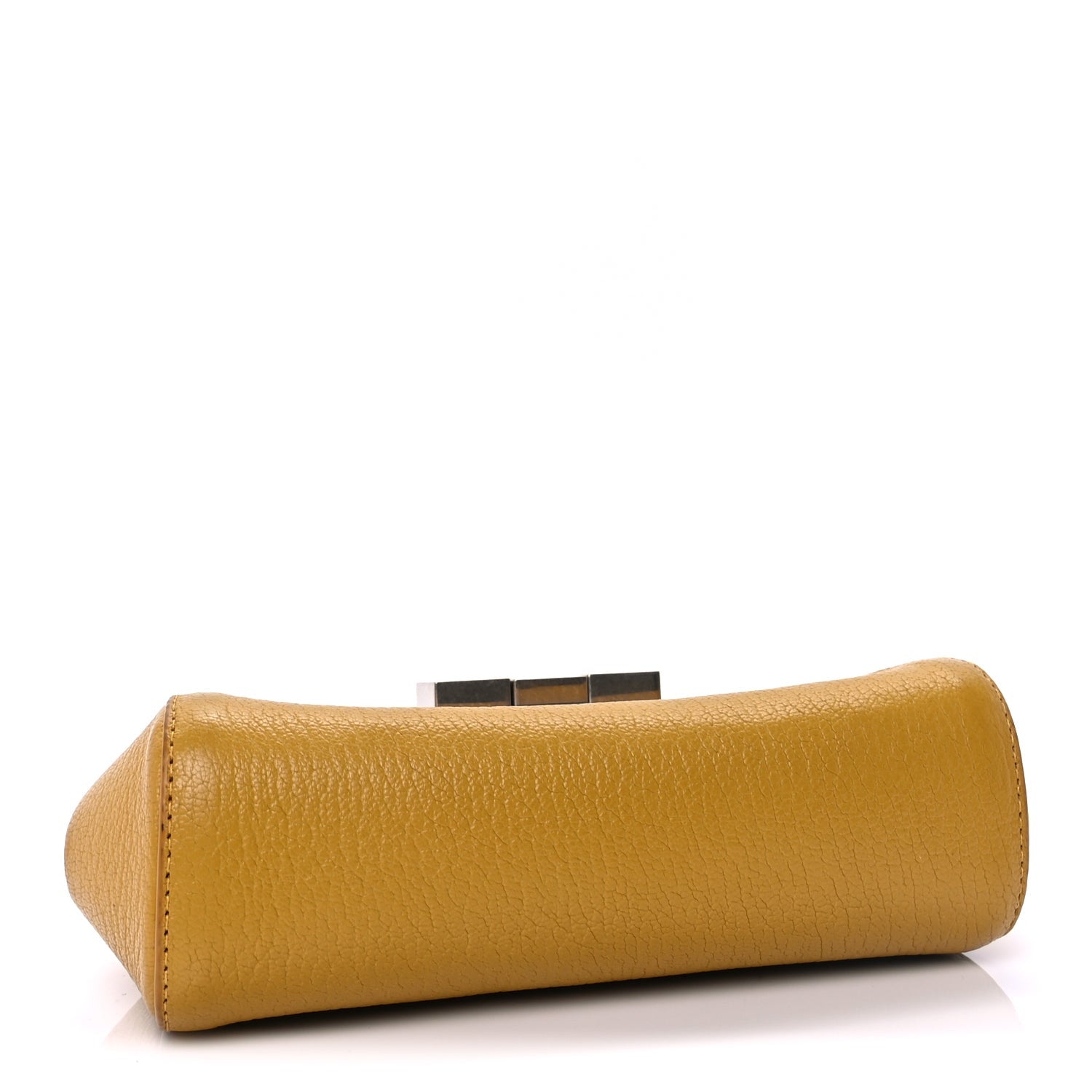 Grained Calfskin Geometric Belt Bag  Mustard Yellow