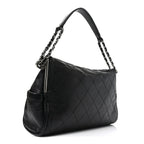 Lambskin Stitched Medium Ultimate Soft Tote Black