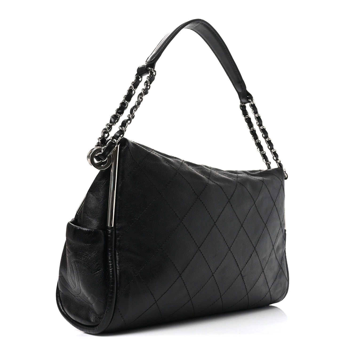 Lambskin Stitched Medium Ultimate Soft Tote Black