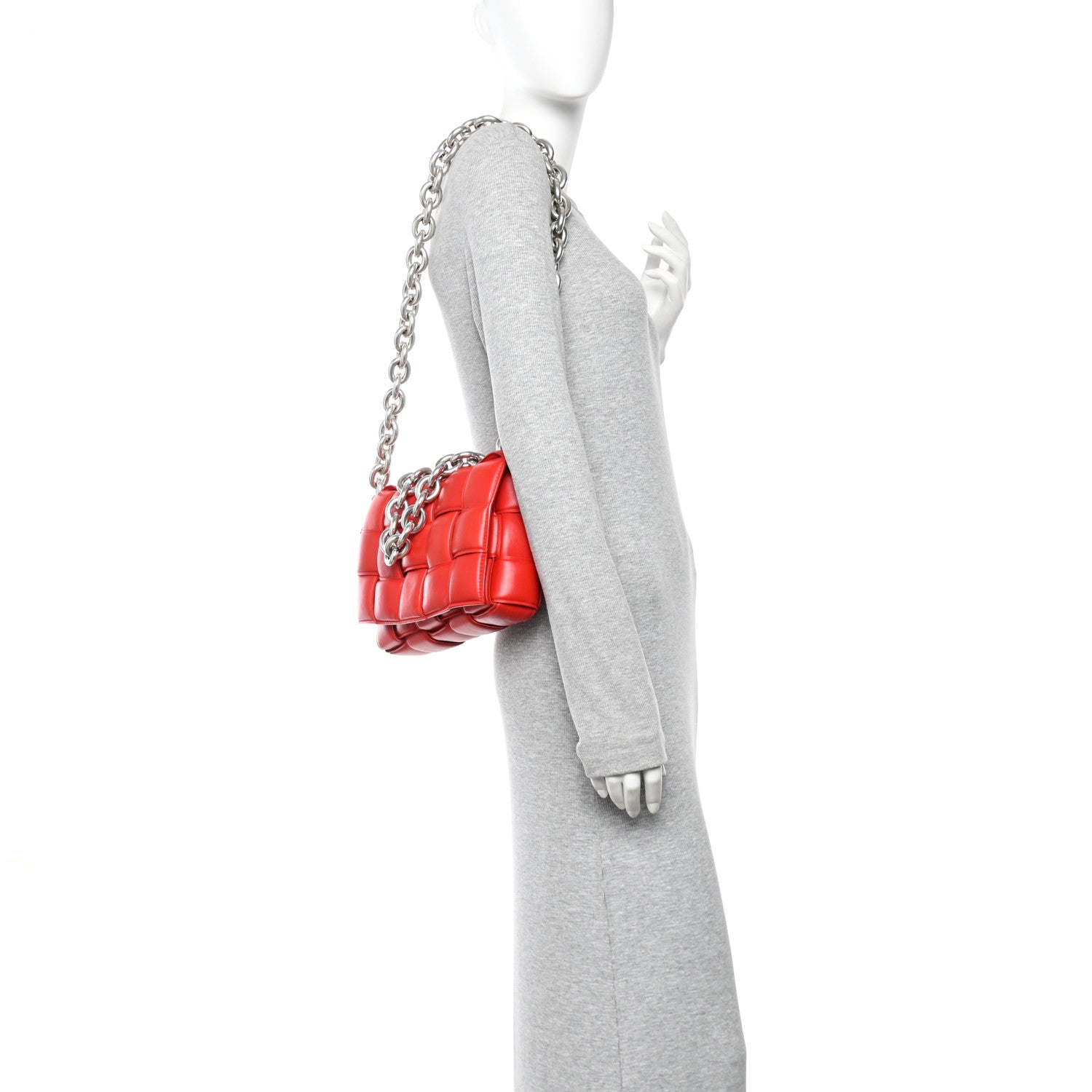Lambskin Maxi Intreccio Padded Chain Cassette Crossbody Bag Nail Polish