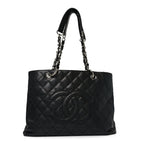 Caviar Quilted Grand Shopping Tote GST Black