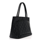 Caviar Quilted Medallion Tote Black