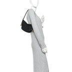 Nappa Intrecciato Mini Solstice Shoulder Bag Black