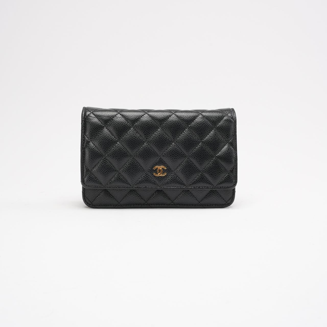 Chanel Black Classic Wallet on Chain (WOC) Caviar 2018
