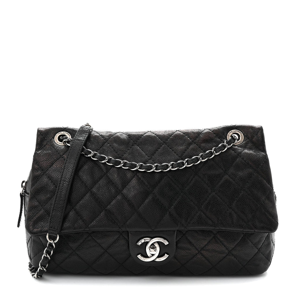Caviar Quilted Jumbo Easy Flap Black