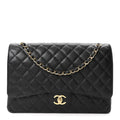 Caviar Quilted Maxi Double Flap Black