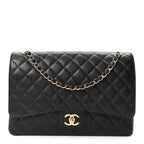 Caviar Quilted Maxi Double Flap Black