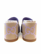 GUCCI Size 10.5 Lavender Canvas Monogram Wedge