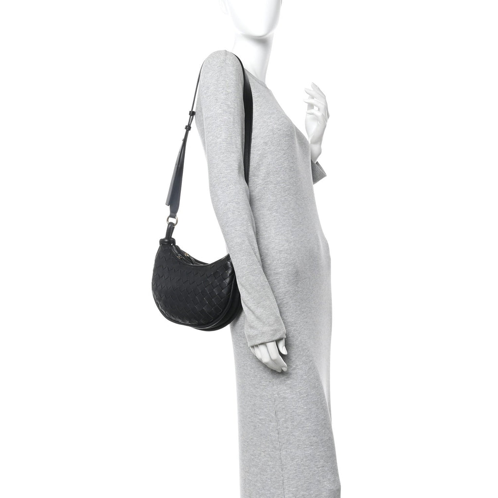 Nappa Intrecciato Small Gemelli Multipocket Bag Black