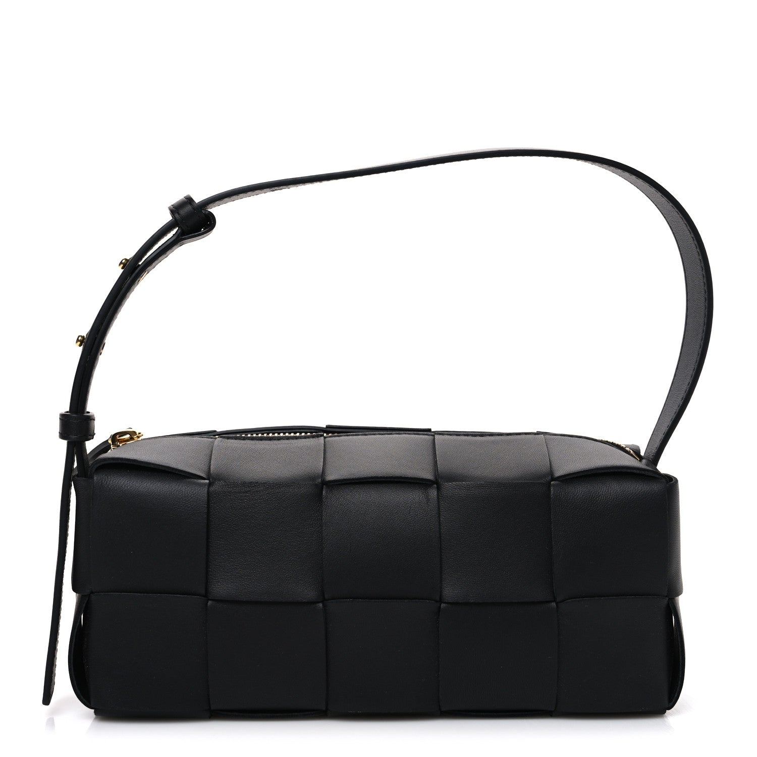 Lambskin Maxi Intrecciato Small Brick Cassette Bag Black