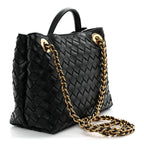 Nappa Intrecciato Small Andiamo With Chain Shoulder Bag Black