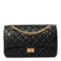 Aged Calfskin Quilted 2.55 Reissue 225 Flap Black