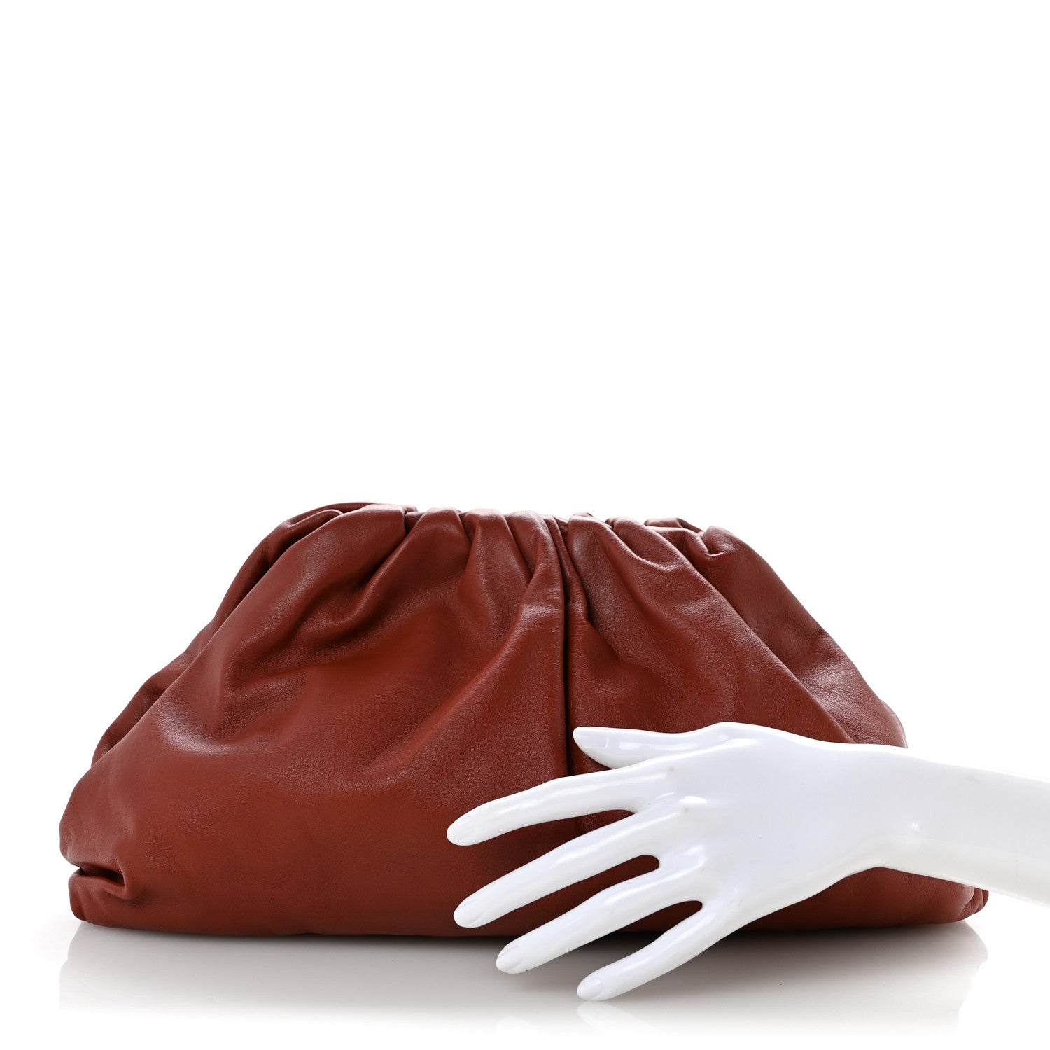 Smooth Butter Calf The Pouch Oversized Clutch Rust