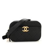 Caviar Quilted Waist Bag Black
