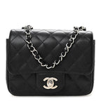 Caviar Quilted Mini Square Flap Black