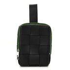 Calfskin Intrecciato Mini Cassette Sling Bag Black Parakeet