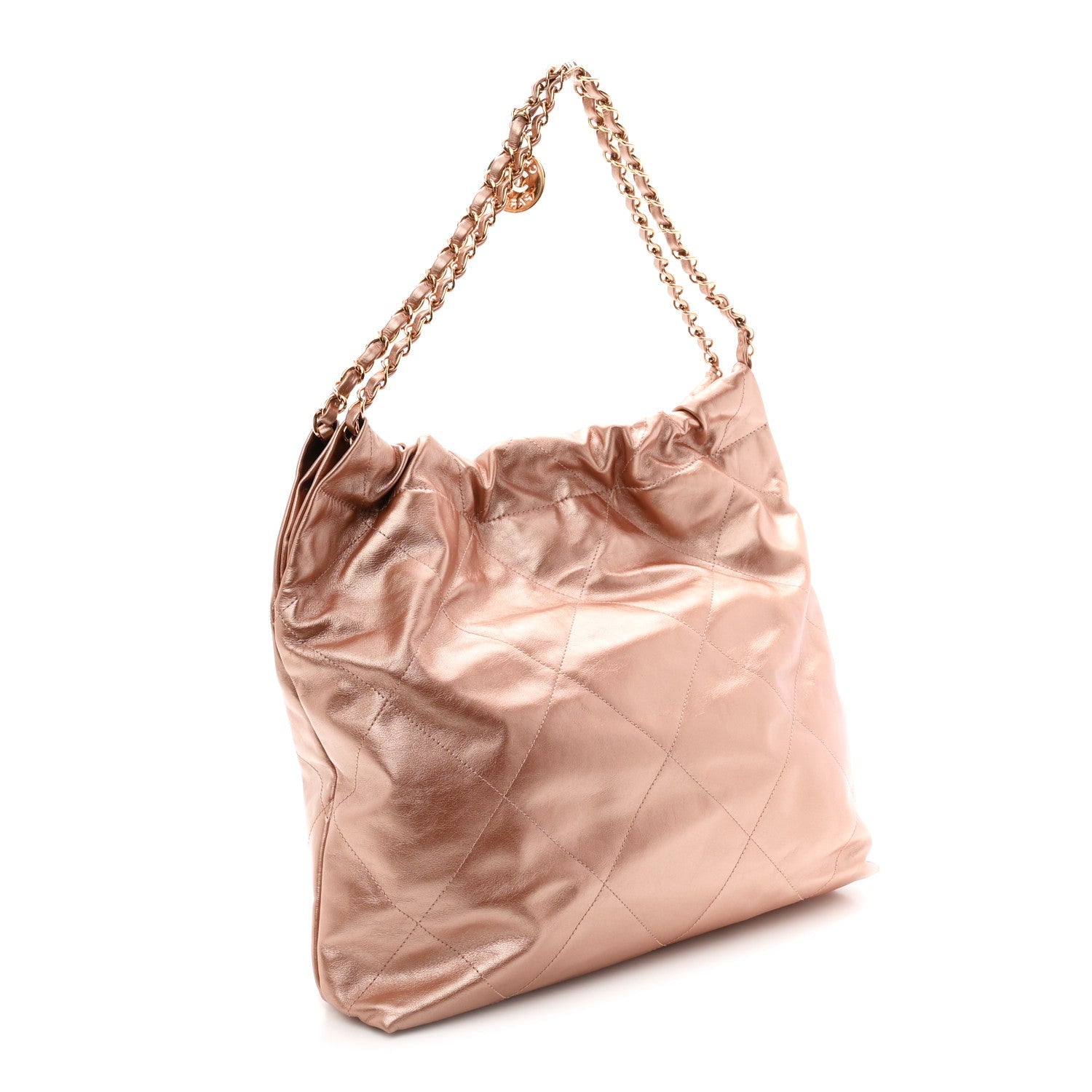 Metallic Calfskin Quilted Chanel 22 Copper