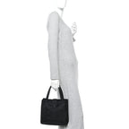 Nylon Button CC Tote Black
