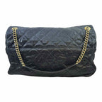 CHANEL Black Leather Quilted caviar Handbag