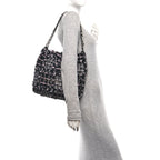 Tweed Patchwork Quilted Small Chanel 22 Black Pink White