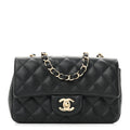 Caviar Quilted Mini Rectangular Flap Black
