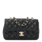 Caviar Quilted Mini Rectangular Flap Black
