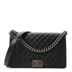 Caviar Quilted New Medium Boy Flap Black