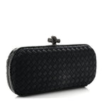 Satin Ayers Intreccio Impero Stretch Knot Clutch Black