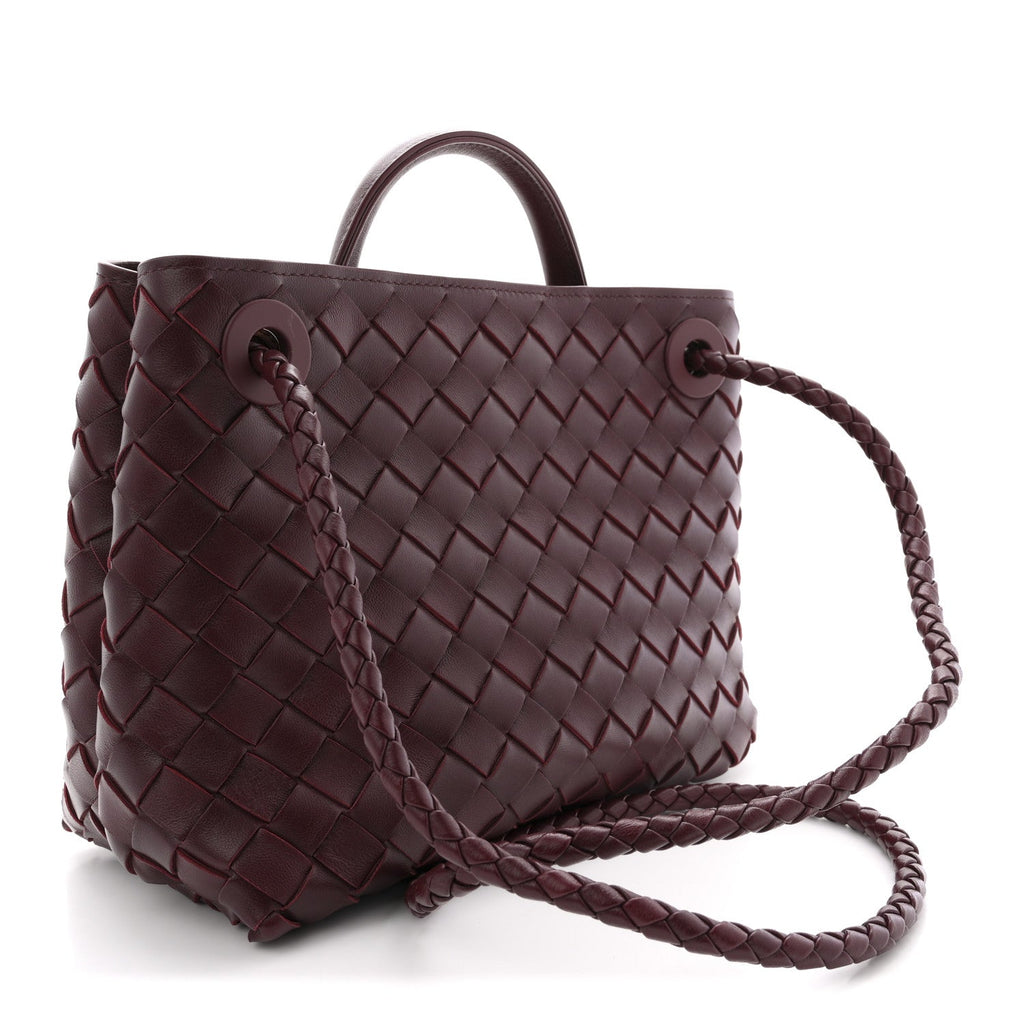 Nappa Intrecciato Small Andiamo Shoulder Bag Barolo