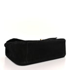 Suede Calfskin Small Souplissimo Maxi Flap Black