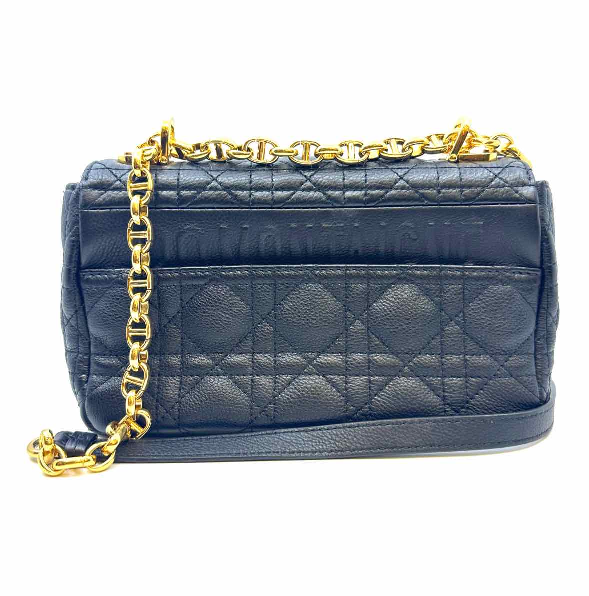CHRISTIAN DIOR Montaigne Caro Bag Black Leather Quilted Handbag