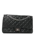 Aged Calfskin Quilted 2.55 Reissue 227 Flap Black