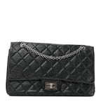 Aged Calfskin Quilted 2.55 Reissue 227 Flap Black