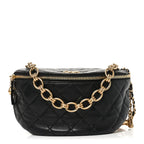 Lambskin Pearl Quilted CC Belt Bag Black