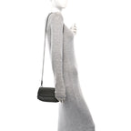 Nappa Intrecciato Small Chain Crossbody Light Grey