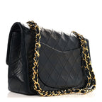 Lambskin Quilted Small Double Flap Black