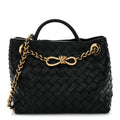 Nappa Intrecciato Small Andiamo With Chain Shoulder Bag Black