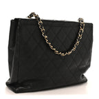Caviar Quilted Single Flap Black